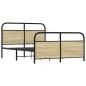 Preview: Metallbett ohne Matratze Sonoma-Eiche 140x190 cm