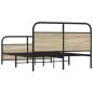 Preview: Metallbett ohne Matratze Sonoma-Eiche 140x190 cm