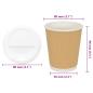 Preview: Pappbecher mit Deckeln 1000 Stk. 8oz 200ml