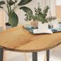 Preview: ARDEBO.de - Tischplatte Hellbraun 120x60x2 cm Massivholz Eiche Oval