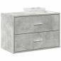 Preview: ARDEBO.de - Schrank mit 2 Schubladen Betongrau 60x31x40 cm Holzwerkstoff