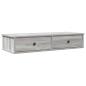 Preview: ARDEBO.de - Wandregal mit Schubladen Grau Sonoma 100x37,5x19 cm