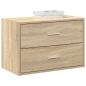 Preview: ARDEBO.de - Schrank mit 2 Schubladen Sonoma-Eiche 60x31x40cm Holzwerkstoff