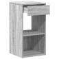 Preview: Nachttisch mit Schublade Grau Sonoma 35x34x66,5 cm
