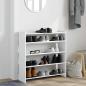 Preview: Schuhregal Weiß 80x25x81 cm Holzwerkstoff