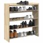 Preview: ARDEBO.de - Schuhregal Sonoma-Eiche 80x25x81 cm Holzwerkstoff
