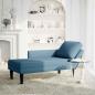 Preview: Chaiselongue mit Kissen und Rechter Armlehne Blau Samt