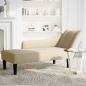 Preview: Chaiselongue mit Rechter Armlehne Creme Stoff