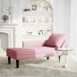 Preview: Chaiselongue mit Kissen und Rechter Armlehne Rosa Samt