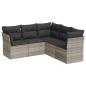 Preview: 5-tlg. Garten-Sofagarnitur mit Kissen Hellgrau Poly Rattan