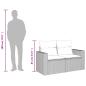 Preview: Gartensofa mit Kissen 2-Sitzer Hellgrau Poly Rattan