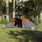 Preview: Kuppel-Familienzelt 6 Personen Grau und Orange Wasserdicht