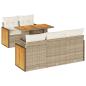 Preview: 6-tlg. Garten-Sofagarnitur mit Kissen Beige Poly Rattan Akazie