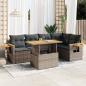 Preview: ARDEBO.de - 5-tlg. Garten-Sofagarnitur mit Kissen Grau Poly Rattan Akazie