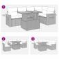 Preview: 5-tlg. Garten-Sofagarnitur mit Kissen Grau Poly Rattan Akazie