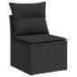 Preview: 5tlg. Garten-Sofagarnitur mit Kissen Schwarz Poly Rattan Akazie