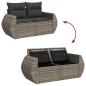 Preview: 8-tlg. Garten-Sofagarnitur mit Kissen Grau Poly Rattan Akazie