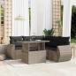 Preview: ARDEBO.de - 6-tlg. Garten-Sofagarnitur mit Kissen Hellgrau Poly Rattan