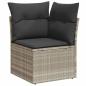 Preview: 7-tlg. Garten-Sofagarnitur mit Kissen Hellgrau Poly Rattan
