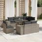 Preview: ARDEBO.de - 9-tlg. Garten-Sofagarnitur mit Kissen Hellgrau Poly Rattan