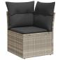 Preview: 11-tlg. Garten-Sofagarnitur mit Kissen Hellgrau Poly Rattan