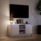 Preview: TV-Schrank mit LED-Beleuchtung Weiß 100x34x50 cm Holzwerkstoff