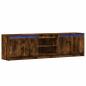 Preview: TV-Schrank mit LED-Beleuchtung Räuchereiche 180x34x50 cm