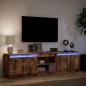 Preview: TV-Schrank mit LED-Beleuchtung Räuchereiche 180x34x50 cm
