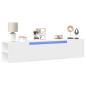 Preview: ARDEBO.de - TV-Wandschrank mit LED-Beleuchtung Weiß 180x31x39,5 cm