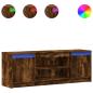 Preview: TV-Schrank mit LED-Beleuchtung Räuchereiche 139,5x34x50 cm