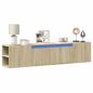 Preview: ARDEBO.de - TV-Wandschrank mit LED-Beleuchtung Sonoma-Eiche 180x31x39,5 cm