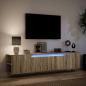 Preview: TV-Wandschrank mit LED-Beleuchtung Sonoma-Eiche 180x31x39,5 cm