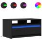 Preview: LED-Couchtisch Schwarz Holzwerkstoff