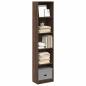 Preview: ARDEBO.de - Bücherregal Braun Eichen-Optik 40x24x176 cm Holzwerkstoff