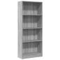 Preview: Bücherregal Grau Sonoma 60x24x143 cm Holzwerkstoff