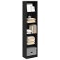 Preview: ARDEBO.de - Bücherregal Schwarz 40x24x176 cm Holzwerkstoff