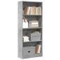 Preview: ARDEBO.de - Bücherregal Betongrau 60x24x143 cm Holzwerkstoff