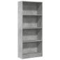 Preview: Bücherregal Betongrau 60x24x143 cm Holzwerkstoff