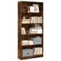 Preview: ARDEBO.de - Bücherregal Räuchereiche 80x24x176 cm Holzwerkstoff