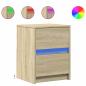 Preview: Nachttisch mit LED-Leuchten Sonoma Eiche Holzwerkstoff