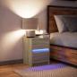 Preview: Nachttisch mit LED-Leuchten Sonoma Eiche Holzwerkstoff