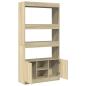 Preview: Highboard Sonoma-Eiche 92x33x180 cm Holzwerkstoff