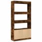 Preview: Highboard Räuchereiche 92x33x180 cm Holzwerkstoff