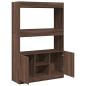 Preview: Highboard Braun Eichen-Optik 92x33x140 cm Holzwerkstoff