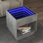 Preview: ARDEBO.de - Couchtisch mit Infinity-LED Betongrau 50x50x50 cm