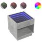 Preview: Couchtisch mit Infinity-LED Betongrau 50x50x50 cm