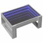 Preview: Couchtisch mit Infinity-LED Grau Sonoma 70x53x30 cm