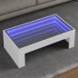 Preview: ARDEBO.de - Couchtisch mit Infinity-LED Weiß 90x50x30 cm