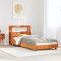 Preview: ARDEBO.de - Massivholzbett ohne Matratze Wachsbraun 90x190 cm Kiefernholz