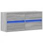 Preview: TV-Wandschrank mit LED-Beleuchtung Grau Sonoma 100x31x45 cm